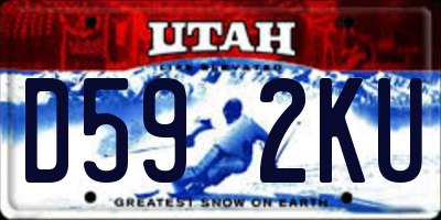UT license plate D592KU