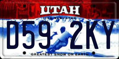 UT license plate D592KY