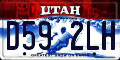 UT license plate D592LH