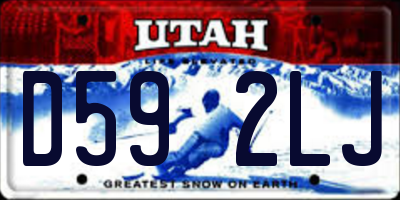 UT license plate D592LJ