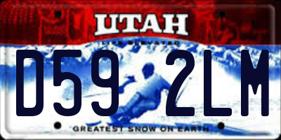 UT license plate D592LM