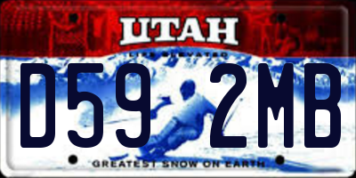 UT license plate D592MB