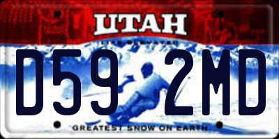 UT license plate D592MD