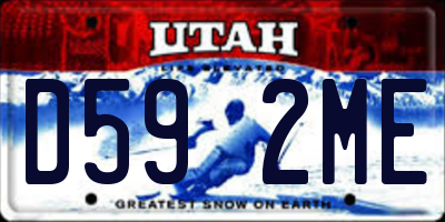 UT license plate D592ME