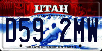 UT license plate D592MW