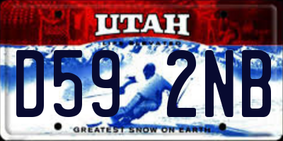 UT license plate D592NB