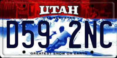 UT license plate D592NC