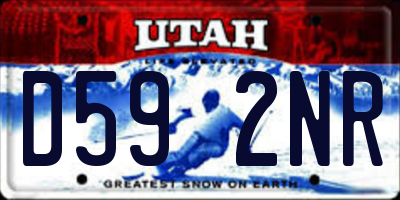 UT license plate D592NR