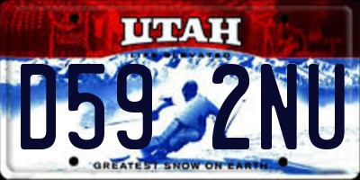 UT license plate D592NU