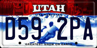UT license plate D592PA