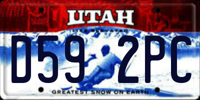 UT license plate D592PC