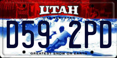 UT license plate D592PD
