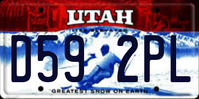 UT license plate D592PL
