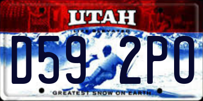 UT license plate D592PO