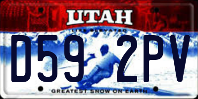 UT license plate D592PV