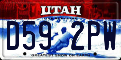 UT license plate D592PW