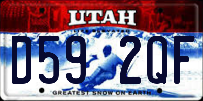 UT license plate D592QF