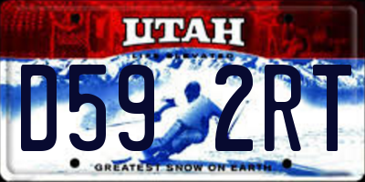 UT license plate D592RT