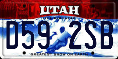 UT license plate D592SB