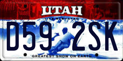 UT license plate D592SK