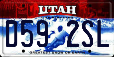 UT license plate D592SL