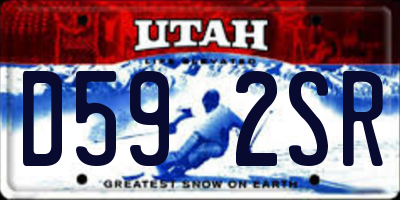 UT license plate D592SR
