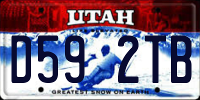 UT license plate D592TB