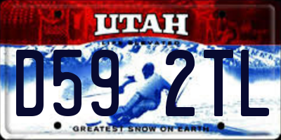 UT license plate D592TL