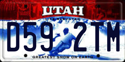 UT license plate D592TM