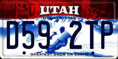 UT license plate D592TP