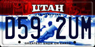 UT license plate D592UM
