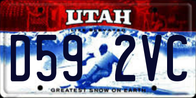 UT license plate D592VC
