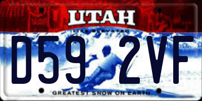 UT license plate D592VF