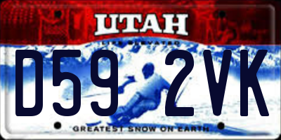 UT license plate D592VK