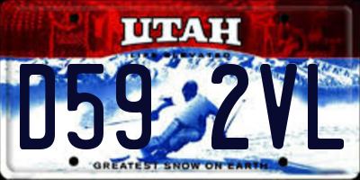 UT license plate D592VL