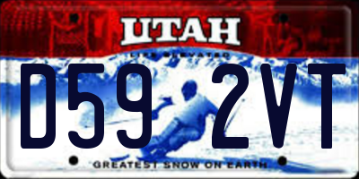UT license plate D592VT