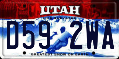 UT license plate D592WA