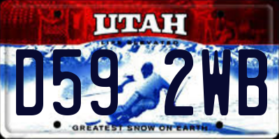 UT license plate D592WB