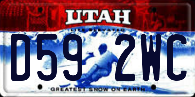 UT license plate D592WC