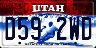 UT license plate D592WD