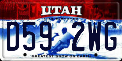 UT license plate D592WG