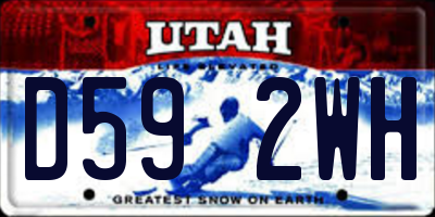 UT license plate D592WH
