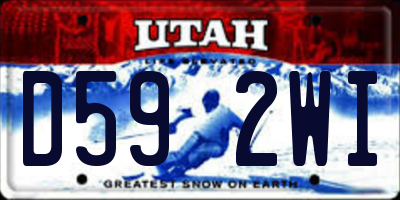 UT license plate D592WI