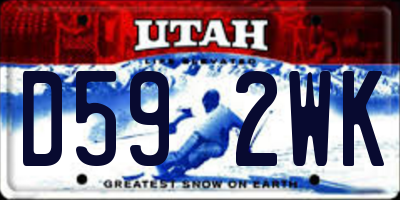 UT license plate D592WK