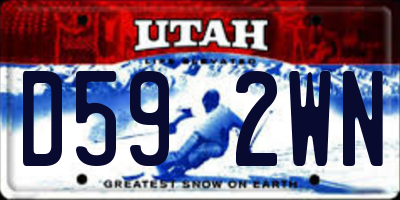UT license plate D592WN