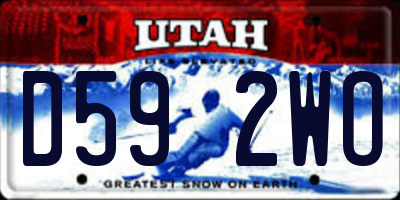 UT license plate D592WO