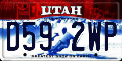 UT license plate D592WP