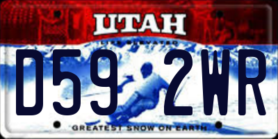 UT license plate D592WR