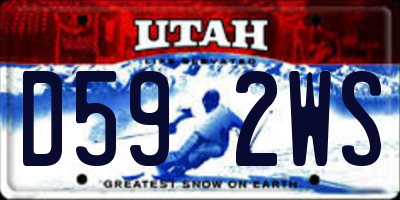 UT license plate D592WS