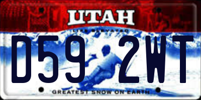 UT license plate D592WT